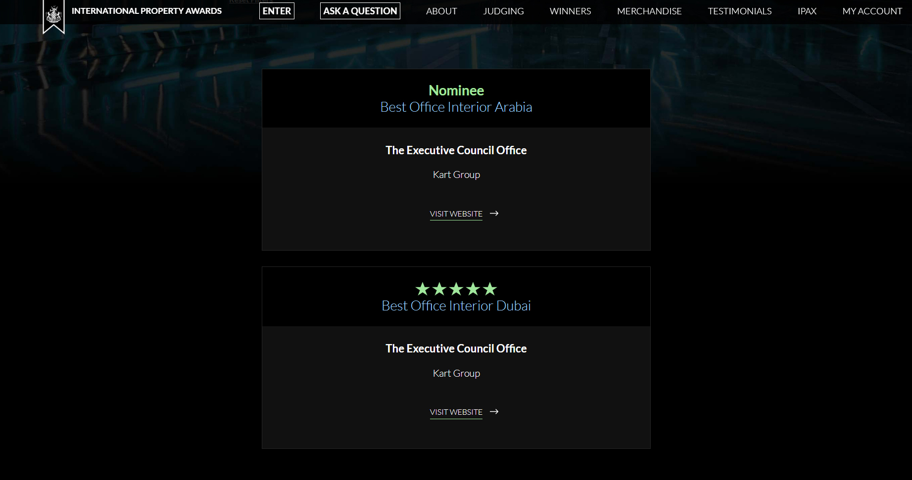 Awards Won - Office Interior