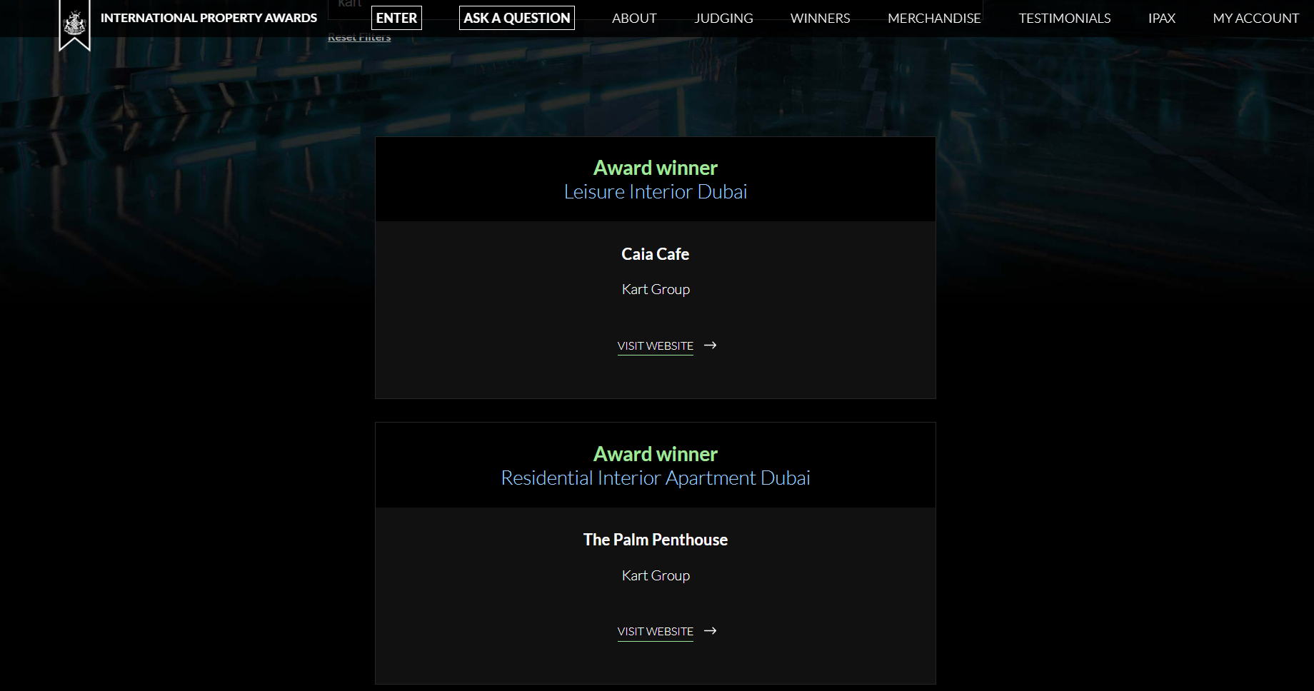 INTERNATIONAL PROPERTY AWARDS (WINNER)